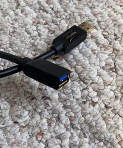 Amazon Basics USB-A 3.0 Extension Cable, 4.8Gbps High-Speed, Male to Female Gold-Plated Connectors, 3 Meters, Black 9.8 Feet 1-Pack 27 81nb7UoOg0L