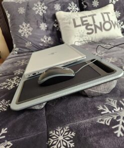 LAPGEAR Home Office Lap Desk with Device Ledge, Mouse Pad, and Phone Holder - Silver Carbon - Fits up to 15.6 Inch Laptops - Style No. 91585 48 81ne0FrX8BL