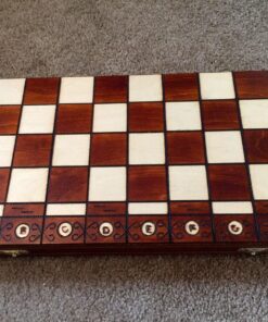 Wegiel Handmade European Ambassador Chess Set - Wooden 21 Inch Beech & Birch Board with Felt Base - Carved Hornbeam & Sycamore Wood Chess Pieces Ambassador - Brown 94 81nevCQmlnL