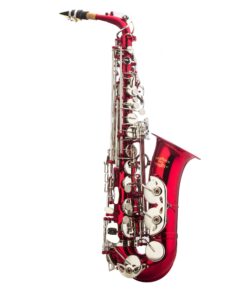Glory Red/Silver keys E Flat Alto Saxophone with 11reeds,8 Pads cushions,case,carekit 15 81nfs7sROdL