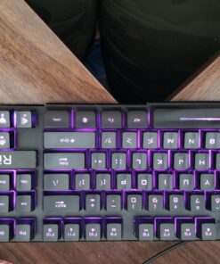 Rii RK100 3 Colors LED Backlit Mechanical Feeling USB Wired Multimedia Gaming Keyboard, Office Keyboard for Working or Primer Gaming,Office Device 50 81nhGrThk0L