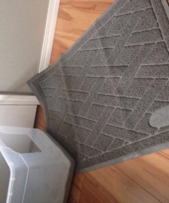 Pawkin Cat Litter Mat, Patented Design with Litter Lock Mesh, Extra Large, Durable, Easy to Clean, Soft, Fits Under Litter Box, Litter Free Floors, Gray X-Large (Pack of 1) 33 81nhNRAb1jL
