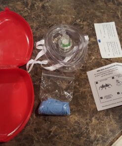 MCR Medical CPR Rescue Mask, Adult/Child Pocket Resuscitator, Hard Case with Wrist Strap 23 81nieHi6HTL