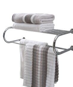 Organize It All Wall Bath Towel Bar in Chrome mounted shelf, 26" W x 11.25" L x 7.5" H 26"W x 11.25"L x 7.5"H 24 81nkFJLCnmL