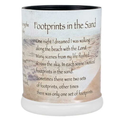 Elanze Designs Footprints in The Sand Ceramic Stoneware Electric Large Jar Candle Warmer