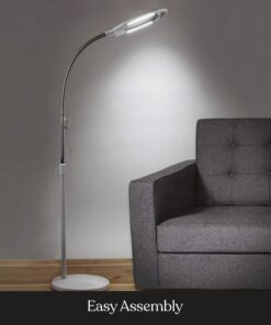 Brightech LightView Pro Magnifying Floor Lamp - Hands Free Magnifier with Bright LED Light for Reading - Work Light with Flexible Gooseneck - Standing Mag Lamp 3 Diopter (1.75x) 24 81nrrVQUKZL