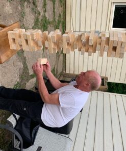 Yard Games Giant Tumbling Timbers with carrying case starts at 2.5-feet tall and builds to 5-feet 30 Inch Natural 43 81nsJmgkzvL