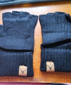 LADES Fingerless Gloves - Thermal Winter Gloves Warm Knitted Half Finger Gloves Mittens for Men Typing Driving Working Black 29 81nsNxdlKhL