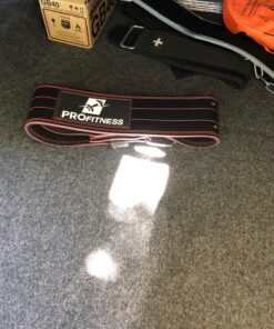 Weight Lifting Belt (5mm Thick) - Leather Weight Lifting Belt for Women & Men - Functional Workout Belt - Gym Belt for Weightlifting, Powerlifting, Squat & Deadlift - Adjustable Weightlifting Belt Black/Red Medium 54 81nsi80pcQL