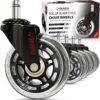 Office Chair Wheels Replacement Set of 5 - Desk Chair Casters for Hardwood & Carpet - Heavy Duty & Safe for All Floors w/o Chair Mats - Fits 98% of Computer Gaming & Office Chairs - 3 Inch 1.Regular Stem - NOT for IKEA chairs 2 81ntyuyKOcL 2