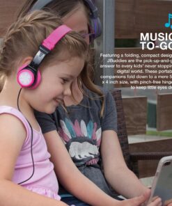 JLAB JBuddies Folding Kids Wired Headphones | Toddler Headphones | Noise Isolation | Kids Safe |Volume Limiting Headphones | Headphones for Children Black/Pink 17 81nu1uZGQ8L