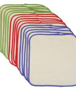 Alternative view of OsoCozy Flannel Cloth Baby Wipes - Reusable and Washable Saves Money - 15 Pack Unbleached/Natural 100% Cotton - Soft and Durable - Colorful Outer Stitching - 8 x 8 inches each. Natural (Ivory) 15 Count (Pack of 1)