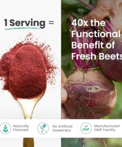 HumanN SuperBeets - Beet Root Powder - Nitric Oxide Boost for Blood Pressure, Circulation & Heart Health Support - Non-GMO Superfood Supplement - Natural Black Cherry Flavor, 30 Servings 30 Servings (Pack of 1) 22 81nvktbLj9L