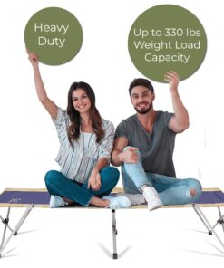 BYER OF MAINE Easy Cot - Extra Large Folding Cot - Heavy Duty Cot for Indoor and Outdoor Use - Cot Bed for Adults - 78”L X 31”W X 18”H - 330 lb Capacity 1 19 81nx1zCDG1L