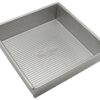 USA Pan Bakeware Square Cake Pan, 8 inch, Nonstick & Quick Release Coating, Made in the USA from Aluminized Steel 8-Inch 66 81nx4ee0YkL 3