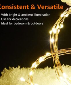 Amazon Basics 2.7ft 100 LED Curtain Lights, Battery Powered Fairy String Lights for Bedroom, Warm White 100 LEDs, Curtain -1 pack 11 81nxmxcz8DL