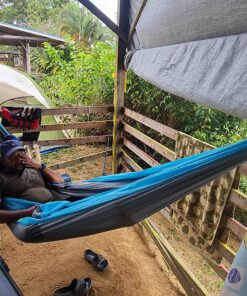 Kootek Camping Hammock Double & Single Portable Hammocks Camping Accessories for Outdoor, Indoor, Backpacking, Travel, Beach, Backyard, Patio, Hiking Grey & Sky Blue Large 40 81nzh8MhvL