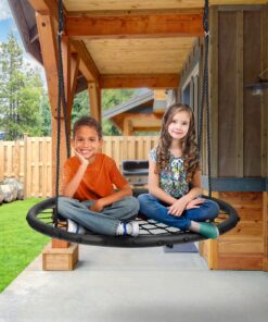 Sorbus Saucer Tree Swing- Kids Outdoor Disc Round Swing - 40" Heavy Duty 220lbs Seat- Easy Install Flying Saucer Web Circle Swing- Perfect for Gift,Playground, Birthday, Xmas, IndoorOutdoor Tire Swing Net Seat 40 Inch 26 81nzjfIeV9L