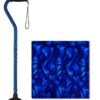 NOVA Medical Products Sugarcane, Walking Cane with All Terrain Rubber Quad Tip Base and Carrying Strap, Waves Design, Blue Rain 44 81o IquthRL