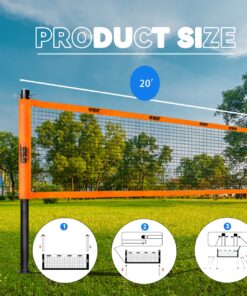 GSE Outdoor Portable Badminton Complete Net Set for Backyard Lawn, Beach, Park with Family & Friends. Including Badminton Net System, 4 Badminton Rackets, 3 Shuttlecocks and Carrying Bag Professional Badminton Set 11 81o0NacDa1L
