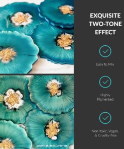 MEYSPRING Two Tone Collection - Mica Powder for Epoxy Resin - New Generation of Epoxy Resin Color Pigment - 100% Mineral, Skin-Safe, and Inert Pigment Powder for Epoxy Resin (Pigment Powder Set 100g) 32 81o0nvIWXoL