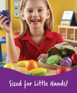 Learning Resources Fresh Picked Fruit And Veggie Tote, 17 Piece, Age 18 months+, Multicolor,8 L x 9 W in One Size 26 81o35qL2vDL