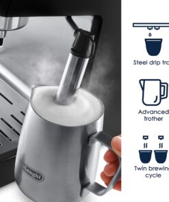 De'Longhi ECP3420 Bar Pump Espresso and Cappuccino Machine, 15", Black Black/Stainless Steel 24 81o4Wm6tAVL