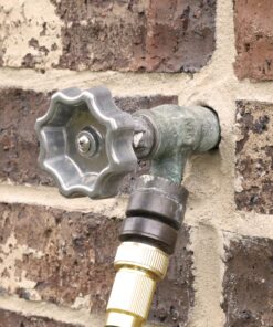 Danco Outdoor Faucet Water Spigot Handle | Hose Bibb Round Wheel Handle Replacement | Includes Screws | Metal (10006), Silver/Pewter Faucet Handle, 1-Pack 32 81o7ND3AApL