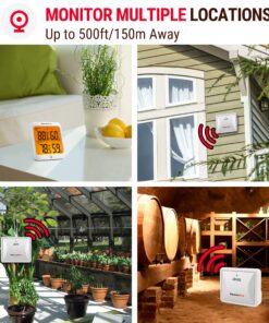 ThermoPro TP63B Indoor Outdoor Thermometer Wireless Hygrometer, 500FT Inside Outside Thermometer, Remote Temperature Monitor with Cold-Resistant Sensor, Outdoor Thermometers for Patio Home Greenhouse 28 81o8KmTgmL