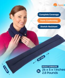 SunnyBay Microwave Heating Pad for Neck and Shoulders, Versatile Bean Bag Moist Heat Pillow, Microwavable Neck Wrap Warmer and Cool Pack for Deep Pain Relief, Weighted Hot or Cold Therapy (Navy Blue) 10 81o9uE7CaCL