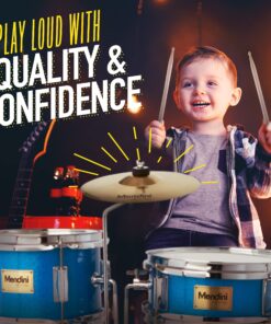 Mendini By Cecilio Kids Drum Set - Junior Kit w/ 4 Drums (Bass, Tom, Snare, Cymbal), Drumsticks, Drum Throne - Beginner Drum Sets & Musical Instruments Sky Blue 13-inch 22 81oAnD6yg8S