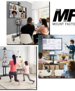 Mount Factory Rolling TV Cart Mobile TV Stand for 40-65 inch Flat Screen, LED, LCD, OLED, Plasma, Curved TV's - Universal Mount with Wheels 30 81oBltXYH S