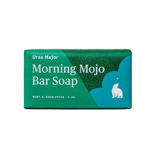 Ursa Major Natural Bar Soap | Morning Mojo Bar Soap | Exfoliating Soap with Peppermint, Eucalyptus and Rosemary | Formulated for Men and Women | 5 ounces 5 Ounce (Pack of 1)