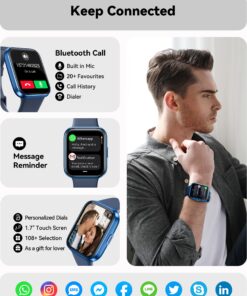 ENOMIR Smart Watch for Men Women(Answer/Make Call), Alexa Built-in,Fitness Watch with Heart Rate SpO2 Sleep Monitor 100 Sports 5ATM Waterproof Activity Trackers and Smartwatches for iOS&Android Phones Blue 10 81oEPiMuPYL