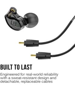 MEE audio M6 PRO In Ear Monitor Headphones for Musicians, 2nd Gen Model With Upgraded Sound, Memory Wire Earhooks & Replaceable Cables, Noise Isolating Professional Earbuds, 2 Cords Included (Black) In-Ear Monitors Black 26 81oHbvG0HYL 3