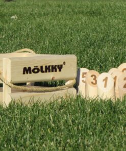 Molkky - Wooden Pin & Skittles Game - Outdoor Fun - For Beach - Park - Picnic - Playground - Classic Family Garden Game from Tactic 40 81oJ5X1uKWL