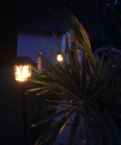 TomCare Solar Lights Metal Flickering Flame Solar Torches Lights Waterproof Outdoor Heavy Duty Lighting Solar Pathway Lights Landscape Lighting Dusk to Dawn Auto On/Off for Garden Patio Yard, 4 Pack Black 40 81oJpdavd2L