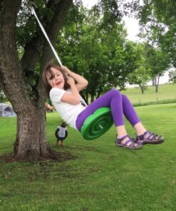 Squirrel Products Heavy Duty Green Disc Tree Swing with Rope for Outdoor Play - Easy DIY Addition to Playset or Tree 37 81oPhHVNXuL
