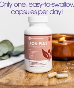 Iron Supplement for Women & Men, Natural Ferrous Chelate, Bisglycinate 25mg + Vitamin C, B6, B12, Folic Acid - Iron Pills for Anemia, Iron Deficiency & Energy Support - 120 Count 1 22 81oQ3vvqeJL