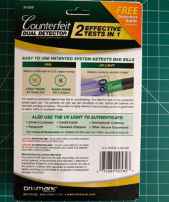Dri Mark Dual Test - The Original Smart Money Pen with UV LED Cap Counterfeit Detector System - Plus 2 Free Detector Pens - Money Loss Prevention - Fraud Protection, Black, 3 Count (Pack of 1) 47 81oQzKOeCnL