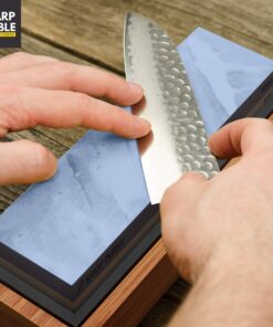 Sharp Pebble Premium Whetstone Knife Sharpening Stone 2 Side Grit 1000/6000 Waterstone- Whetstone Knife Sharpener- NonSlip Bamboo Base & Angle Guide 28 81oRr1k3SZL