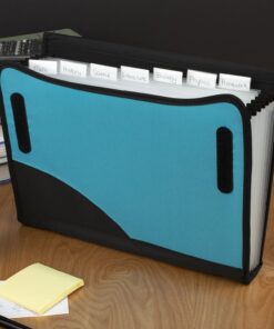 Five Star Expanding File Folder, 8-Pocket Expandable File Folder, Teal (73921) 9 81oTDKvuouS