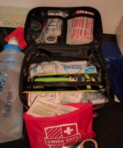 Swiss Safe 2-in-1 First Aid Kit (120 Piece) + Bonus 32-Piece Mini Kit: Compact, Lightweight for Emergencies at Home, Outdoors, Car, Camping, Workplace, Hiking & Survival 120 Piece Standard 31 81oU9t5jgBL