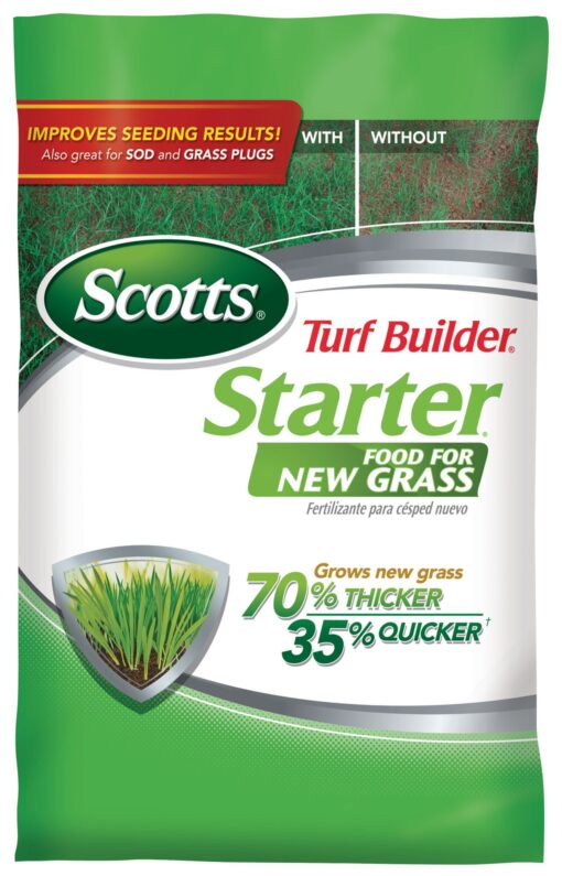 Scotts Turf Builder Starter Fertilizer for New Grass, Use When Planting Seed, 5,000 sq. ft., 15 lbs. Standard 5,000 sq. ft.