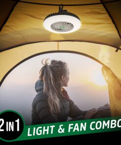 Alternative view of ENERGIZER LED Camping Lantern with Tent Fan S500 PRO, Rechargeable Camping Fan Light with Hanging Hook for Camping, Hiking, Hurricane, Emergency (USB Included) White