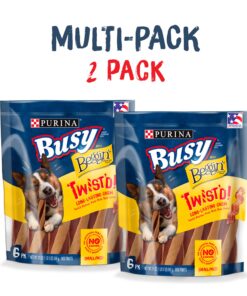 Purina Busy With Beggin' Made in USA Facilities Small/Medium Breed Dog Treats, Twist'd - (2) 6 ct. Pouches Bacon 6 Count (Pack of 2) 12 81oZlQjq2NL