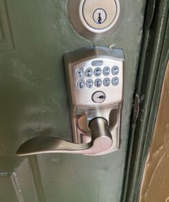 Schlage FE575 CAM 619 ACC Camelot Keypad Lock with Accent Lever, Auto-Lock, Electronic Keyless Entry, Satin Nickel Camelot Trim 17 81oeQYiZW3L