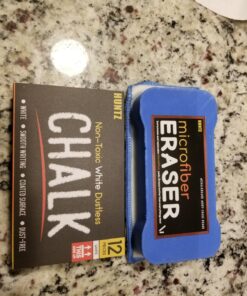 Huntz Dustless Chalk With Microfiber Eraser (Washable & Reusable) (12 White Chalks + 12 Colored Chalks + Eraser) 12 White Chalks + 12 Colored Chalks + Eraser 28 81ofBgqRZWL