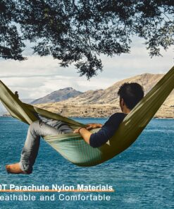 Alternative view of COVACURE Camping Hammock with Net - Lightweight Double Hammock 2 * 10ft Straps, Portable Hammocks, Camping Accessories for Outdoor, Hiking, Camping, Backpacking, Travel, Beach Green