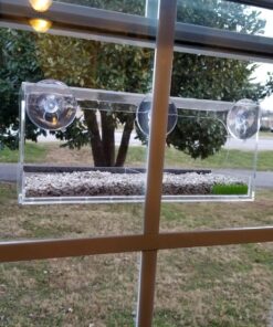 Yardly Noticed Window Bird Feeder with Removable Tray, Drain Holes, Extended Perch, 4 Suction Cups - Crystal Clear See Through Design 2017 - See Wild Birds Up Close, Great for Kids & Cats Large 30 81oglqAaJnL
